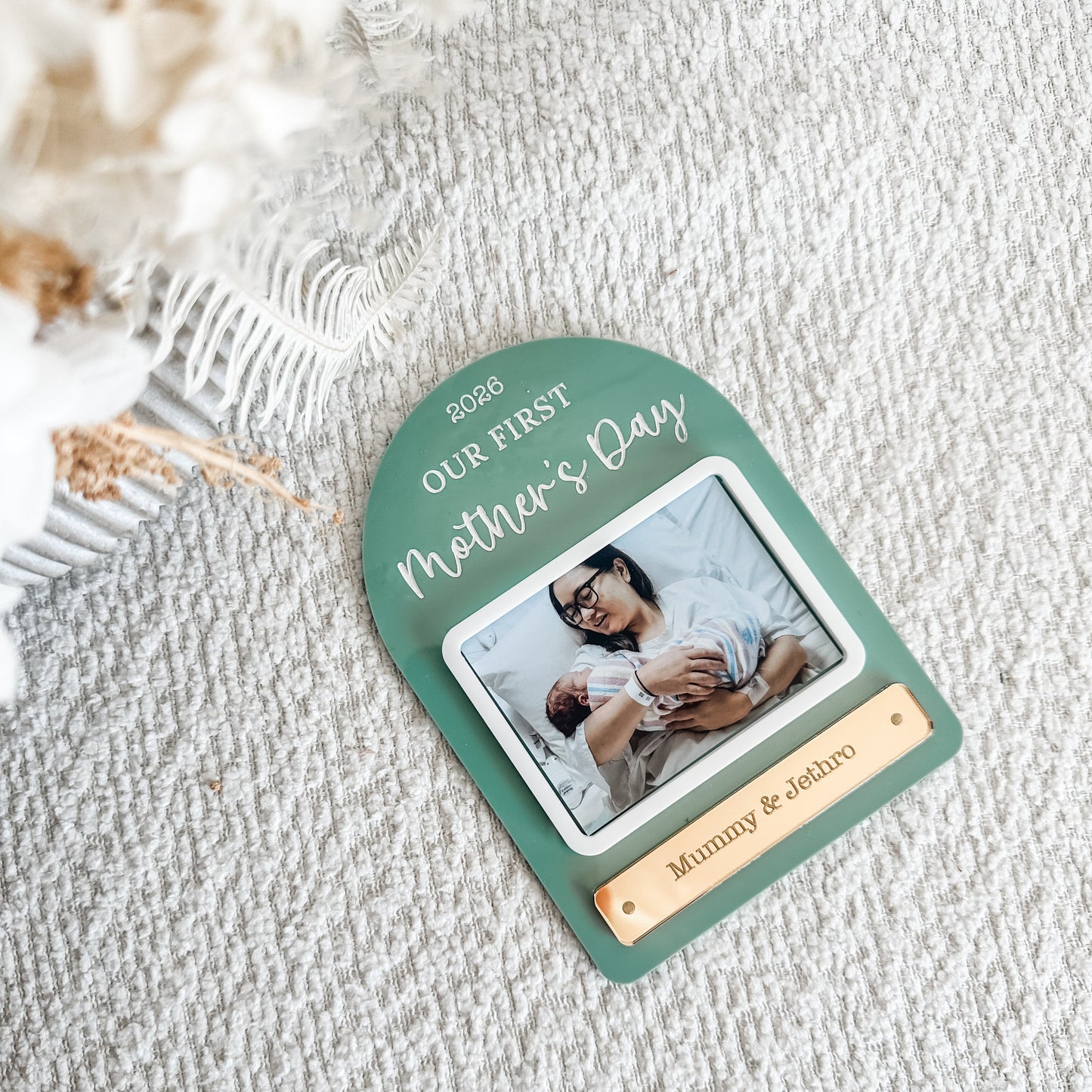 First Mother's Day Arch Plaque with Photo Frame Magnet