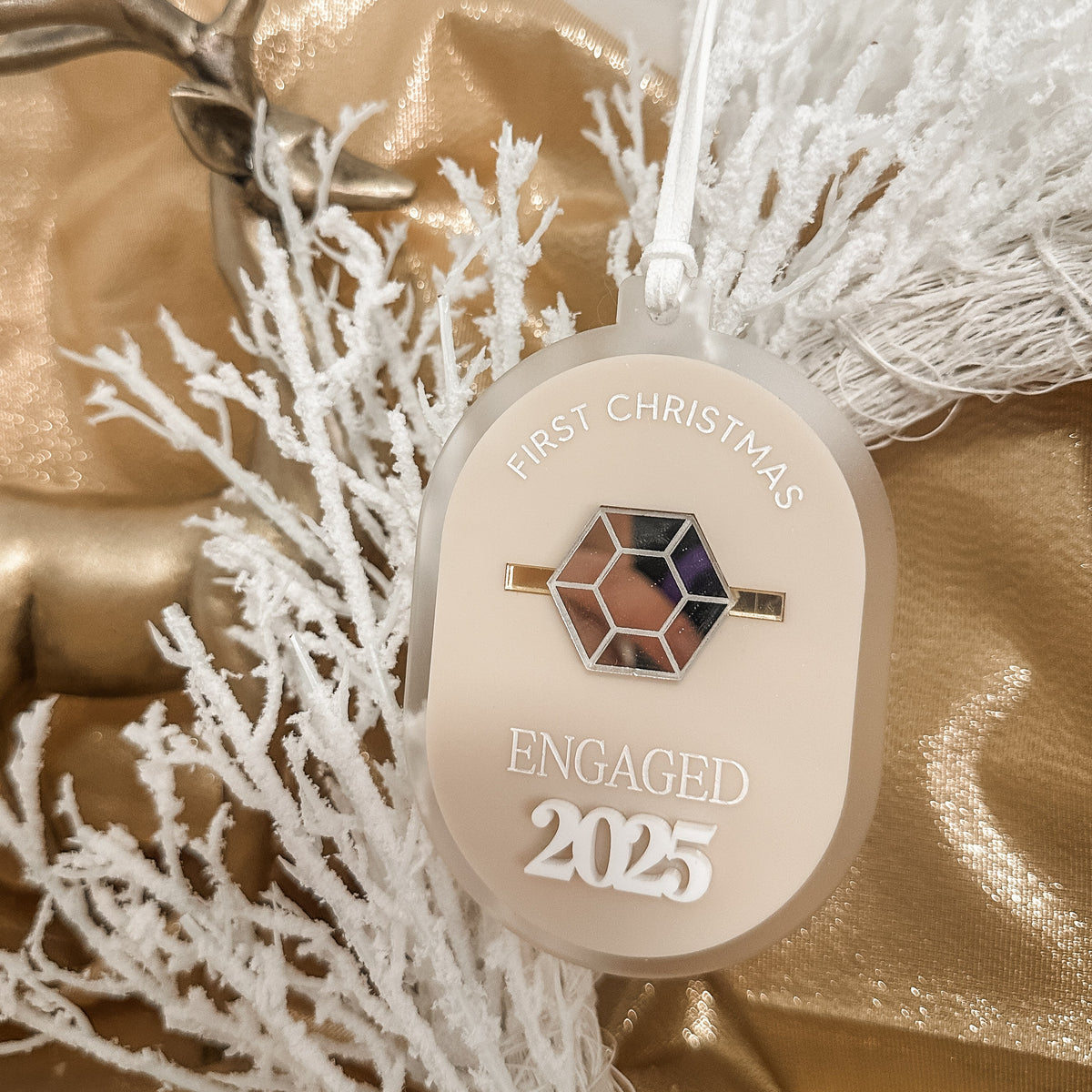 Personalised Engaged Couple Christmas Ornament