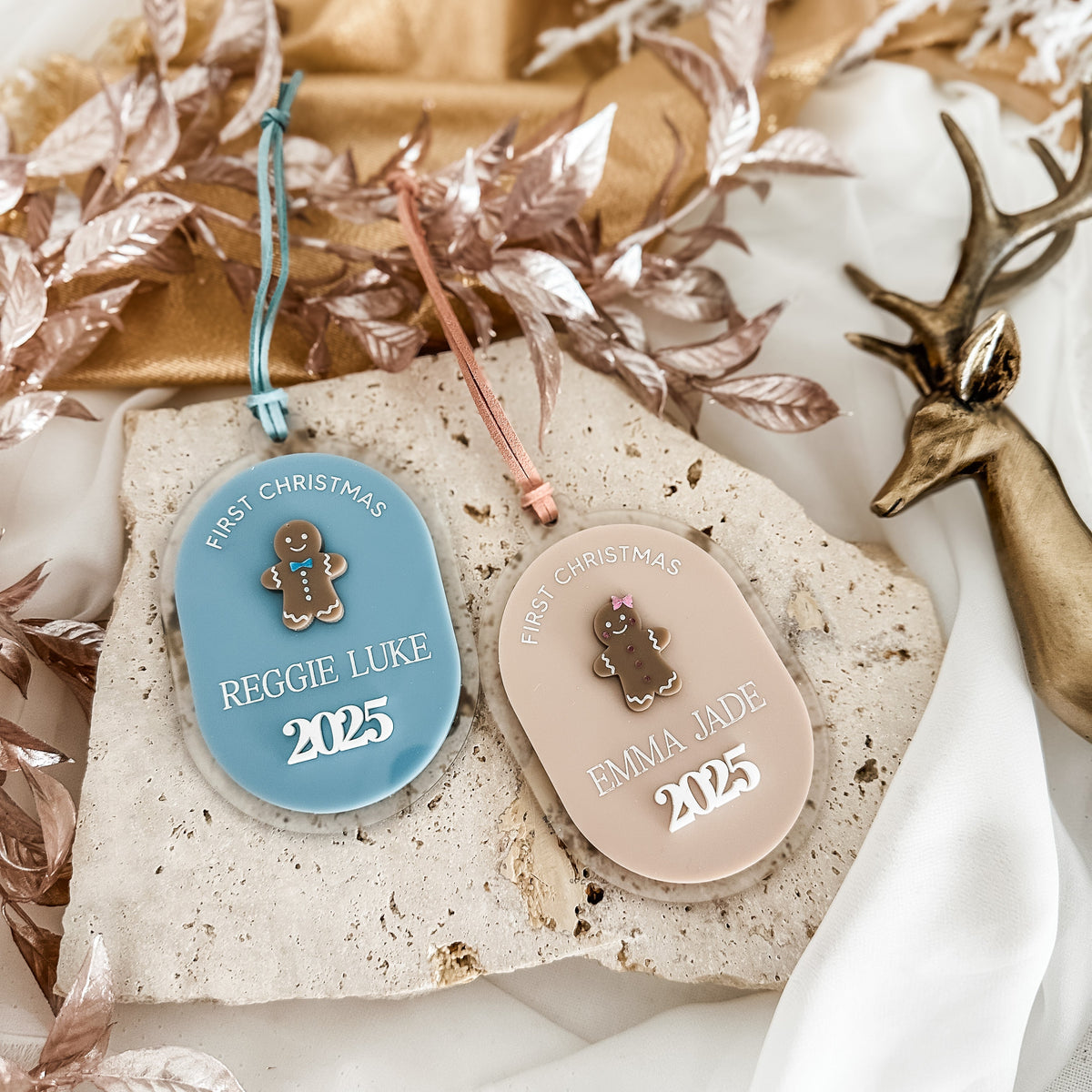 Personalised Gingerbread Girl & Boy Ornaments