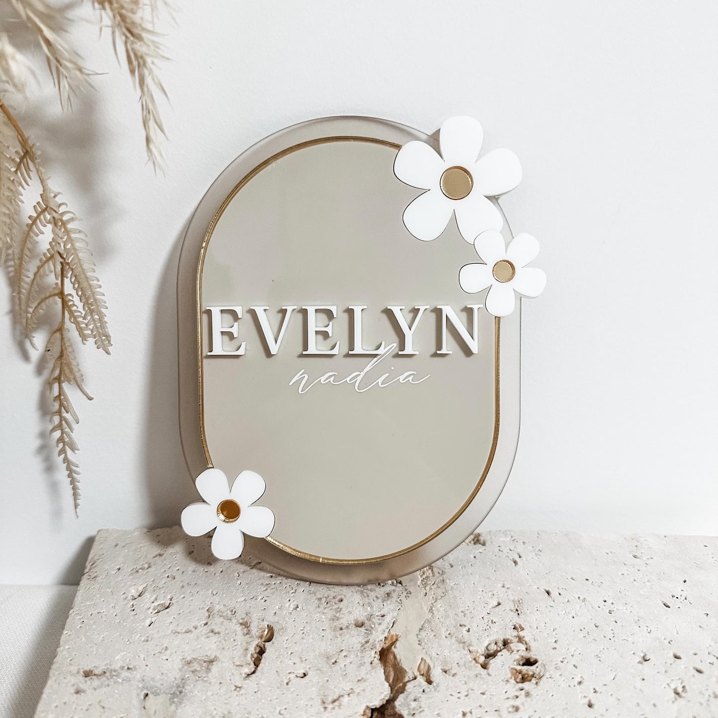 Baby Arrival Announcement Oval Floral Plaque