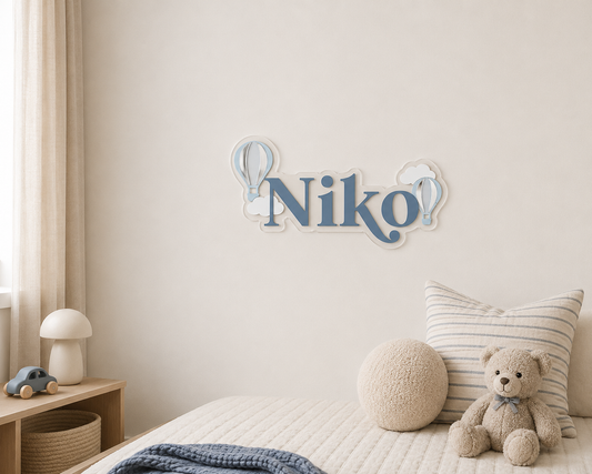 Boys Bedroom Balloon Personalised Acrylic Sign