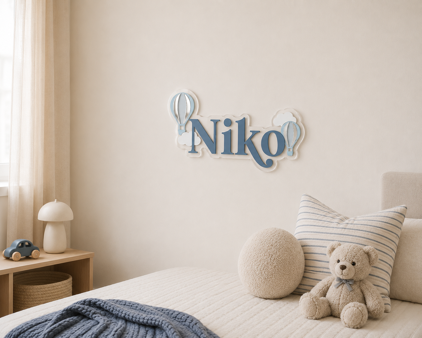 Boys Bedroom Balloon Personalised Acrylic Sign