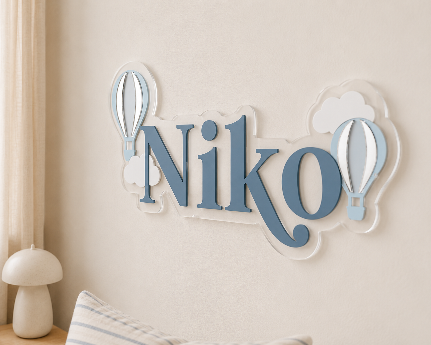 Boys Bedroom Balloon Personalised Acrylic Sign