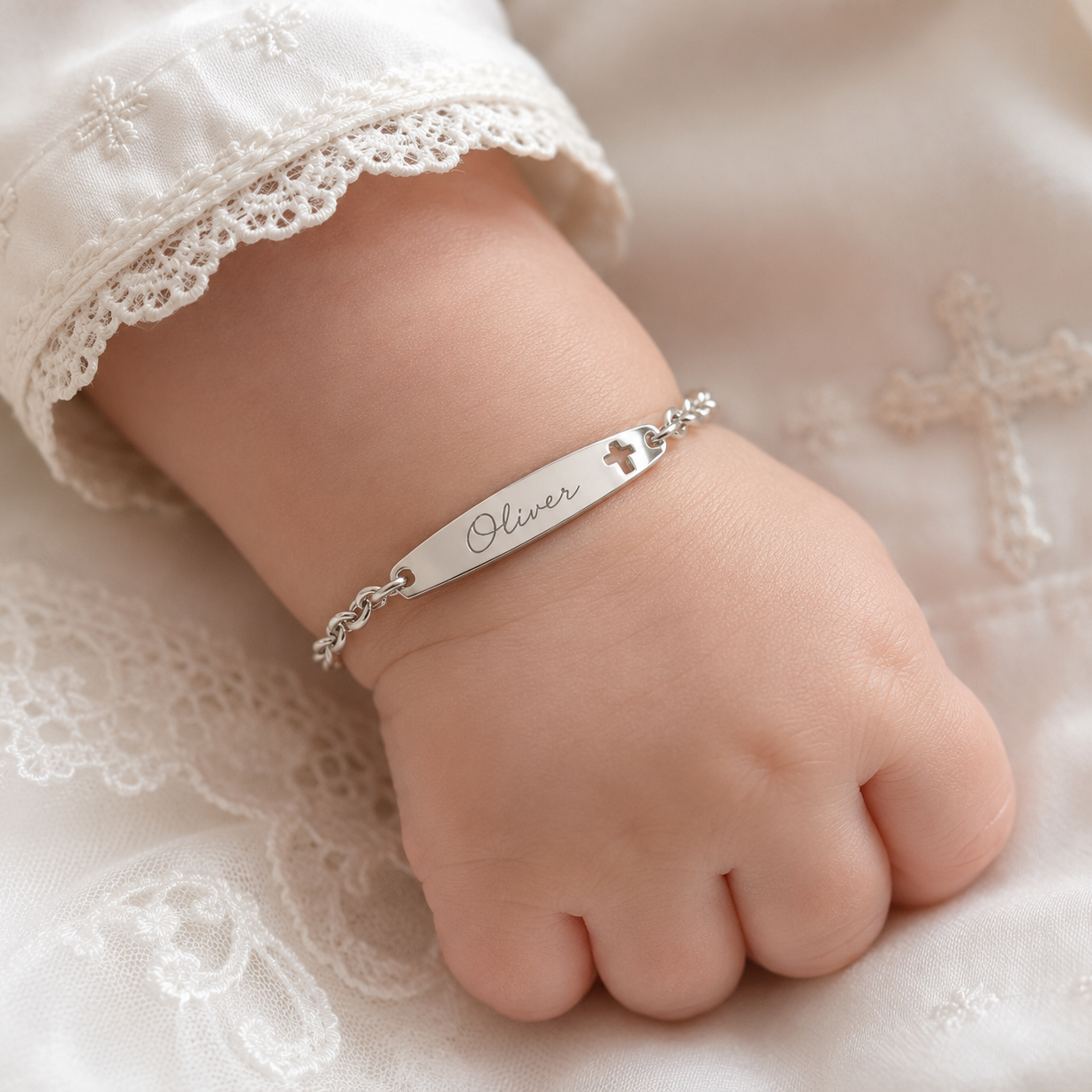 Baby Cross Baptism Bracelet