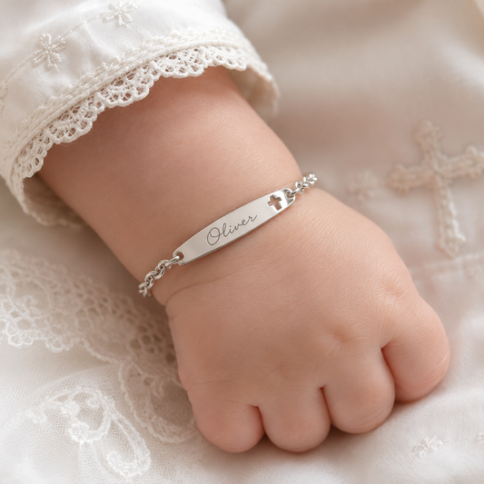 Baby Cross Baptism Bracelet