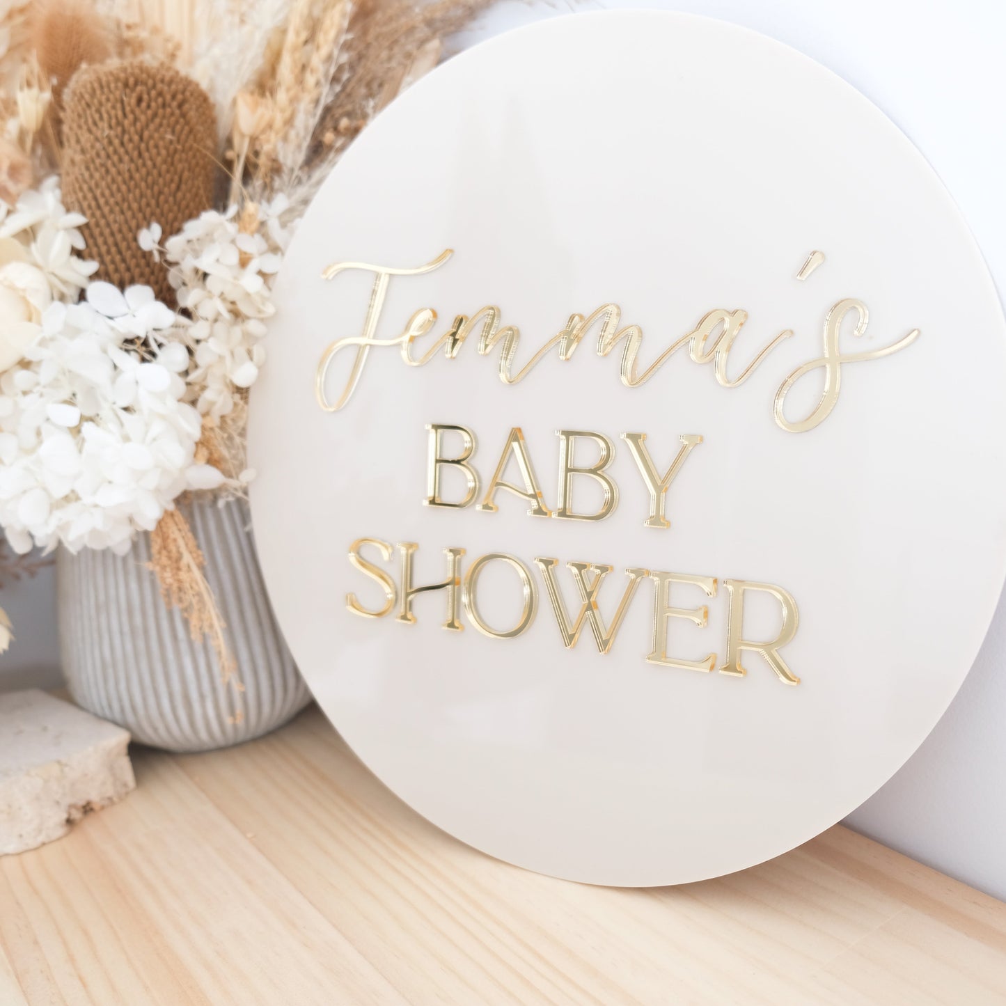 Baby Shower Round Acrylic Sign