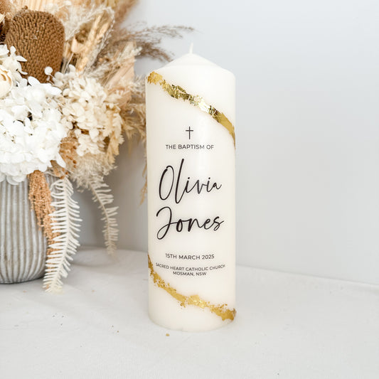 Baptism Gold Leaf Candle