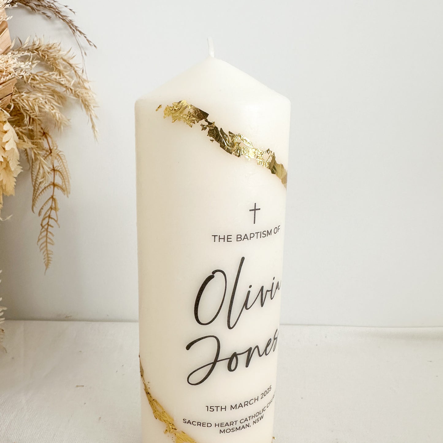 Baptism Gold Leaf Candle