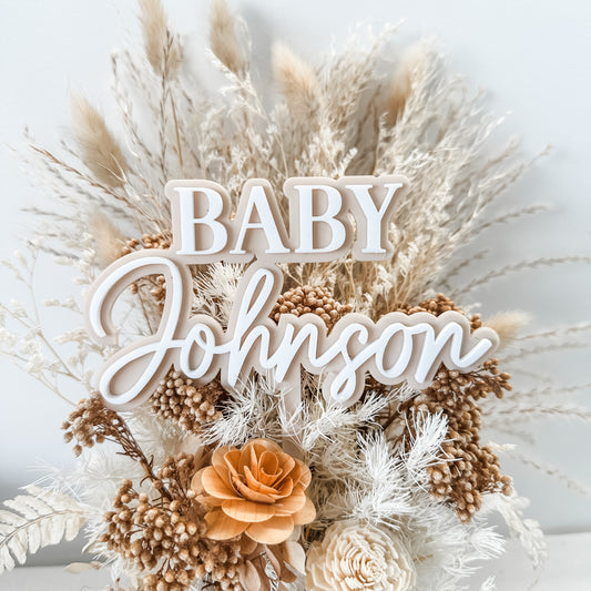 Baby Shower Cake Topper | Johnson