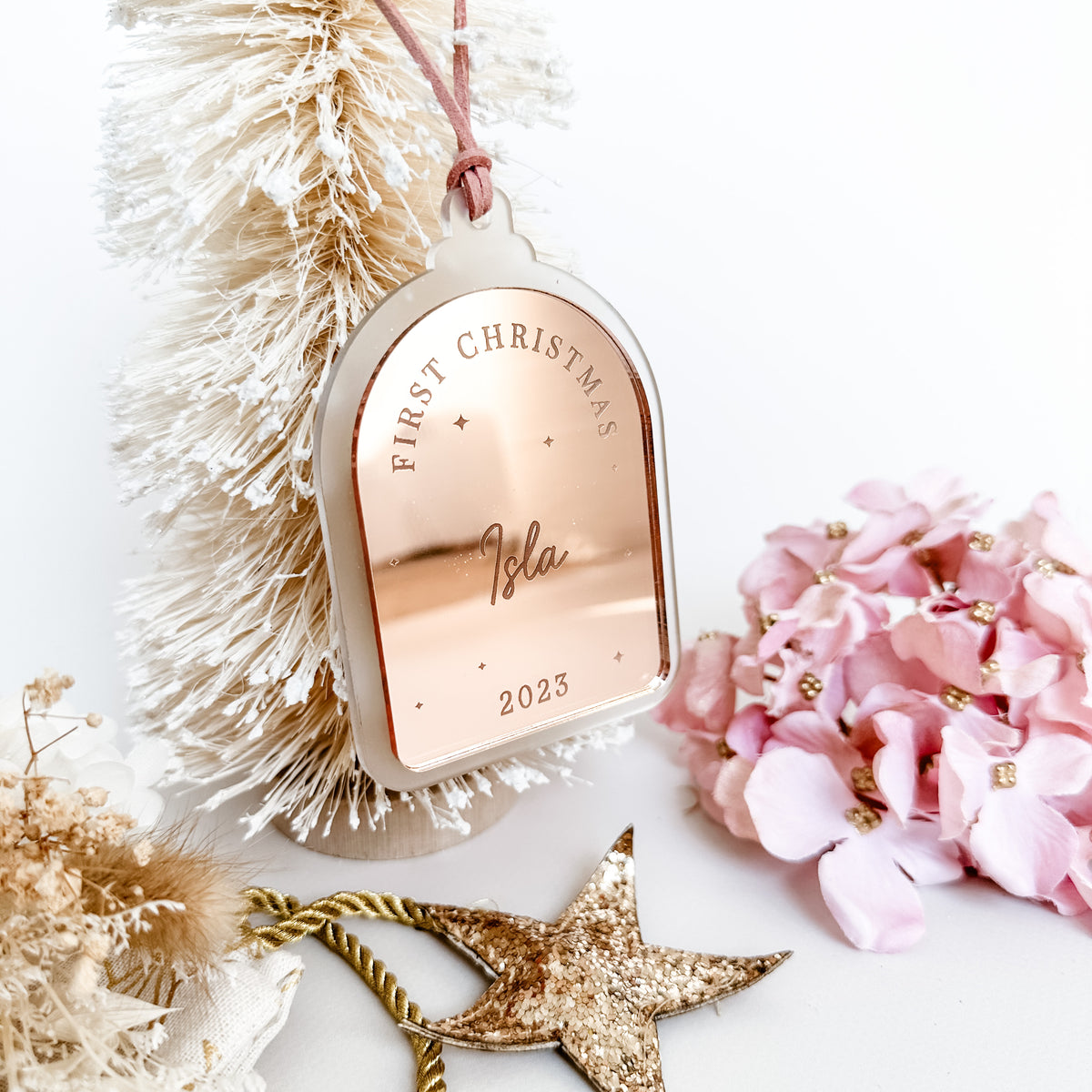 First Christmas Baby Arch Personalised Baubles