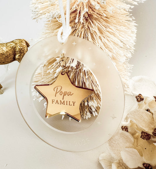 Family Star Wreath Christmas Bauble
