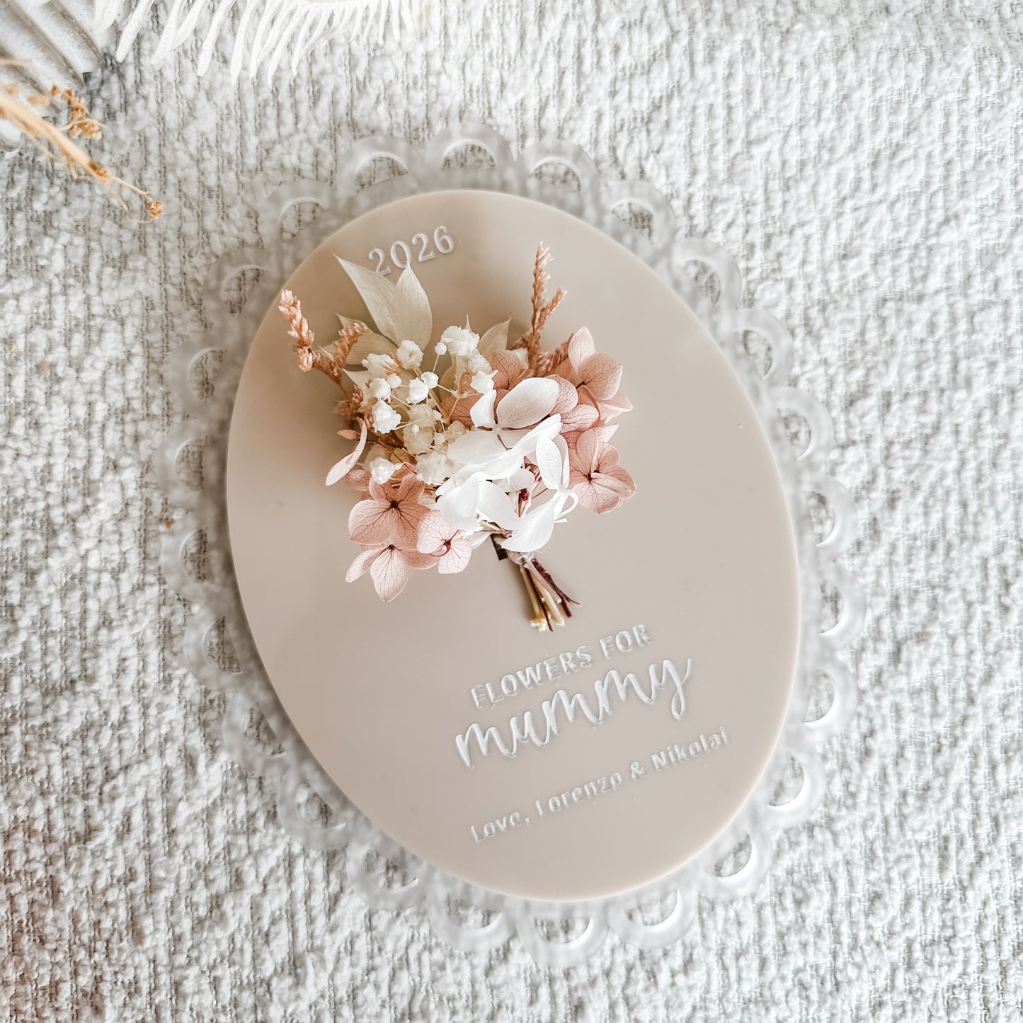 Vintage Dried Floral Sign