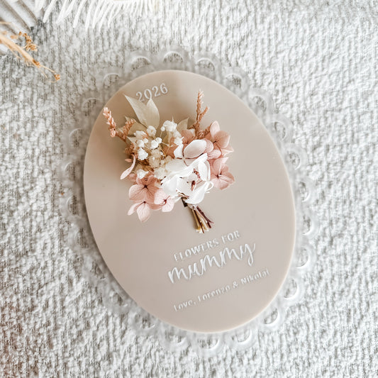 Vintage Dried Floral Sign