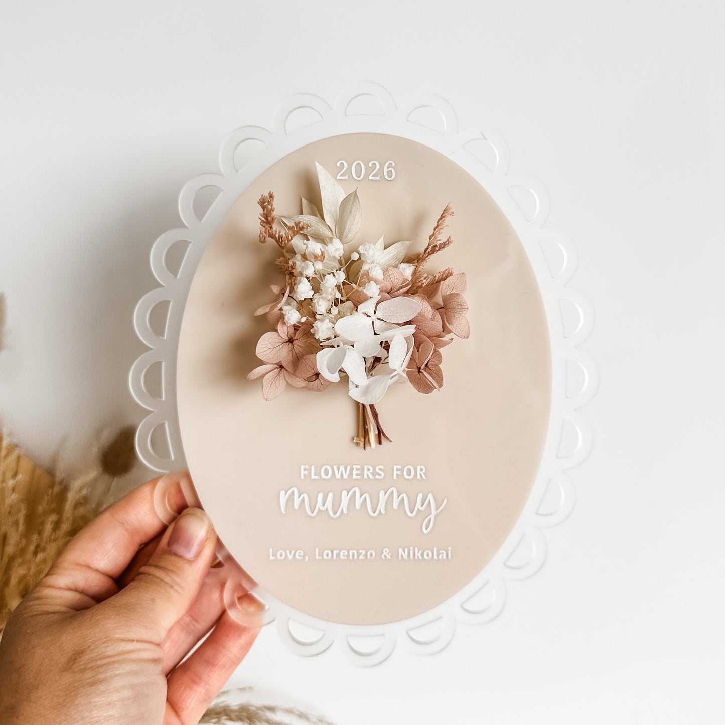 Vintage Dried Floral Sign