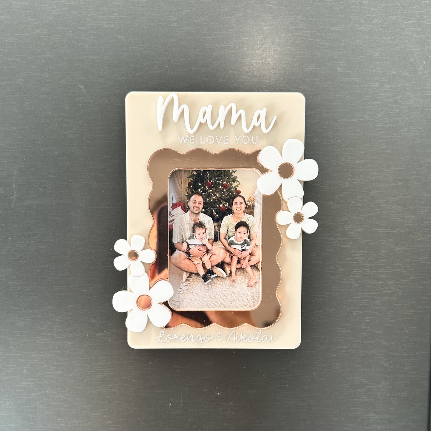 Floral Mama Photo Frame Magnet