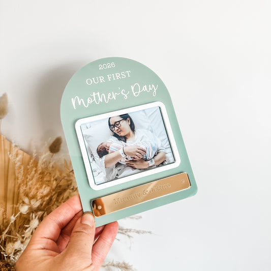 First Mother's Day Arch Plaque with Photo Frame Magnet