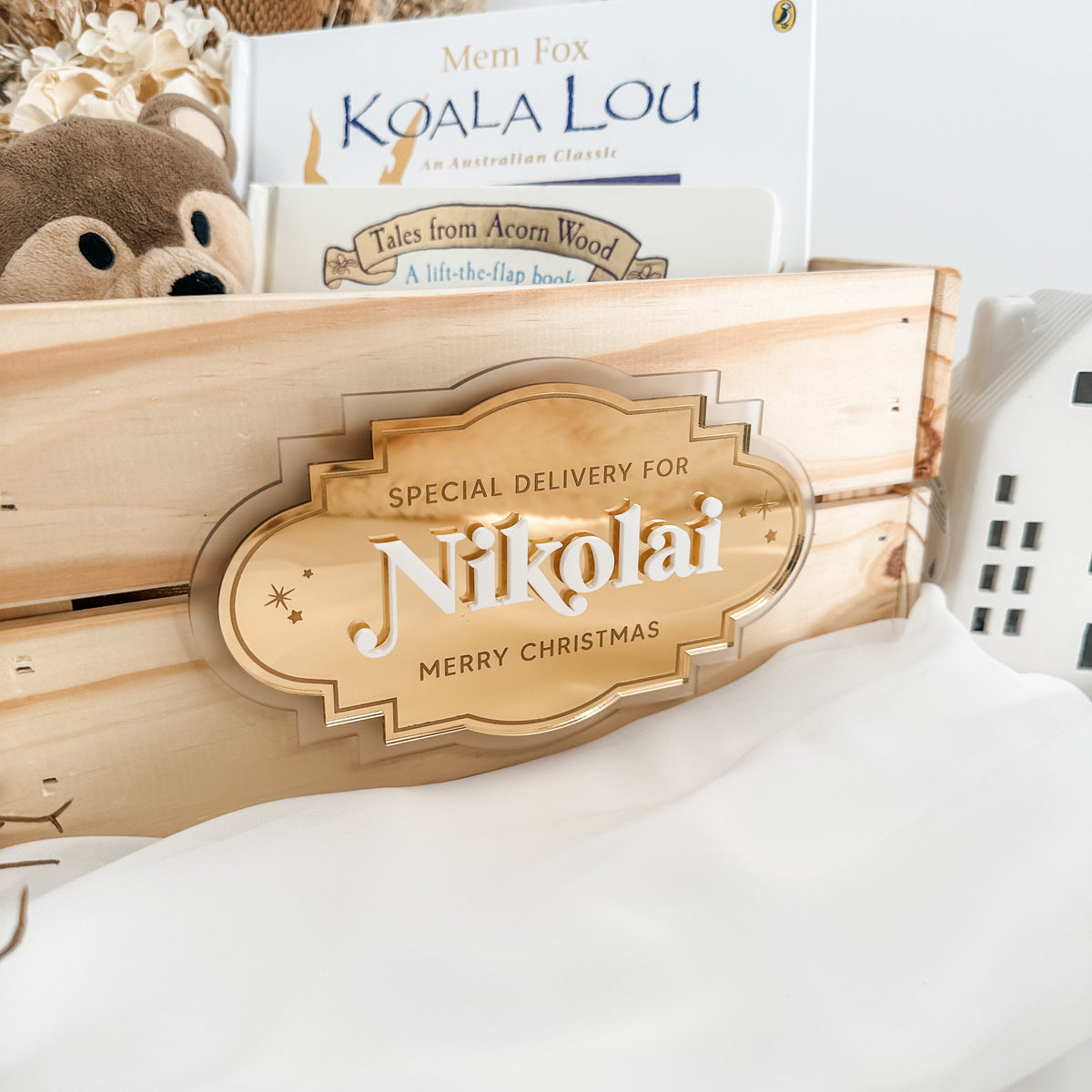 Personalised Christmas Crate Plaque Sign