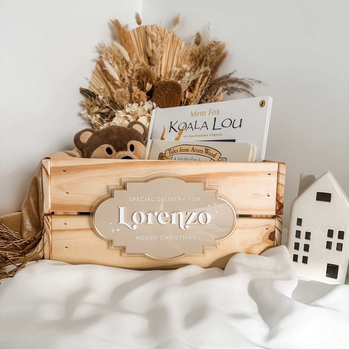 Personalised Christmas Crate Plaque Sign