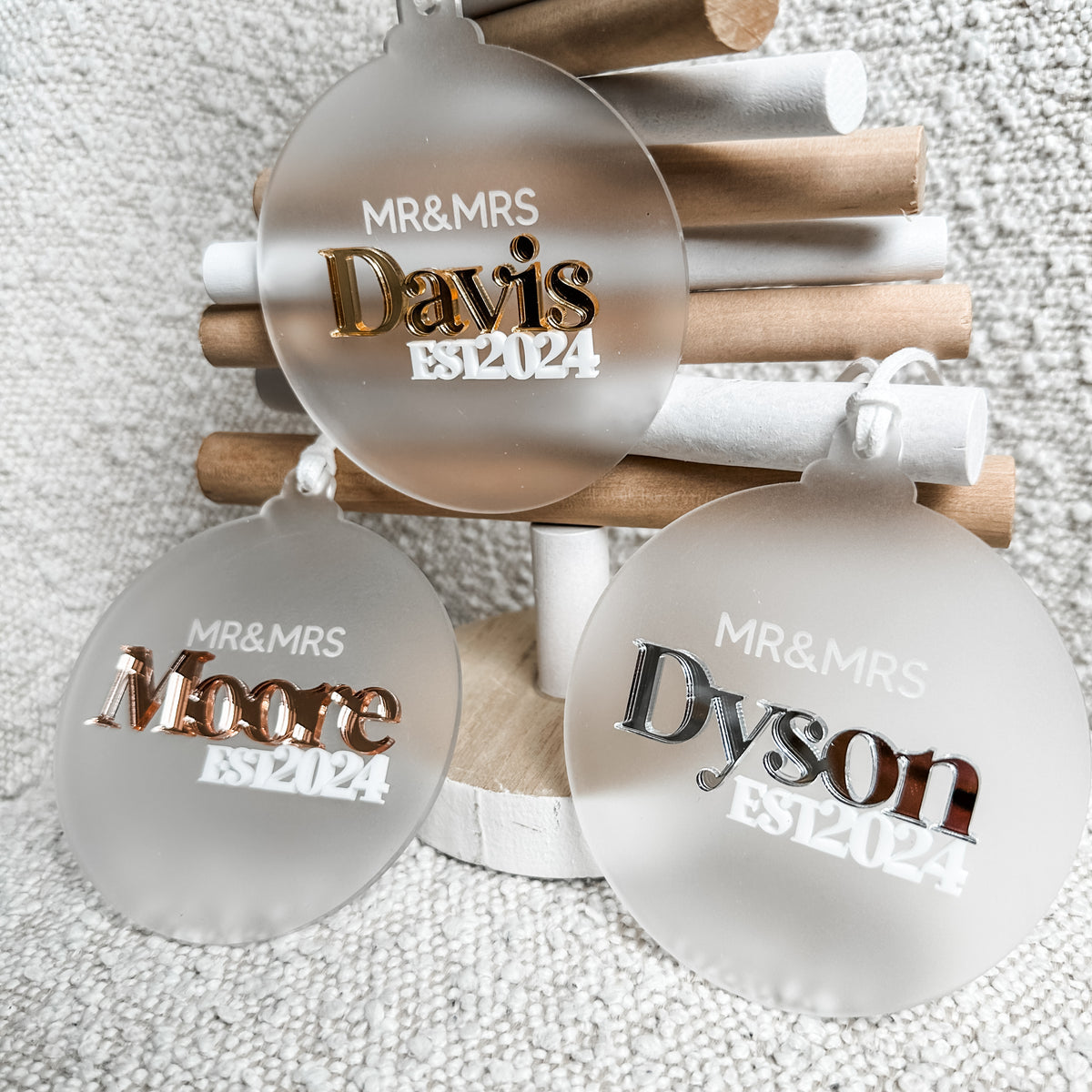 Mr & Mrs Christmas Personalised Ornament