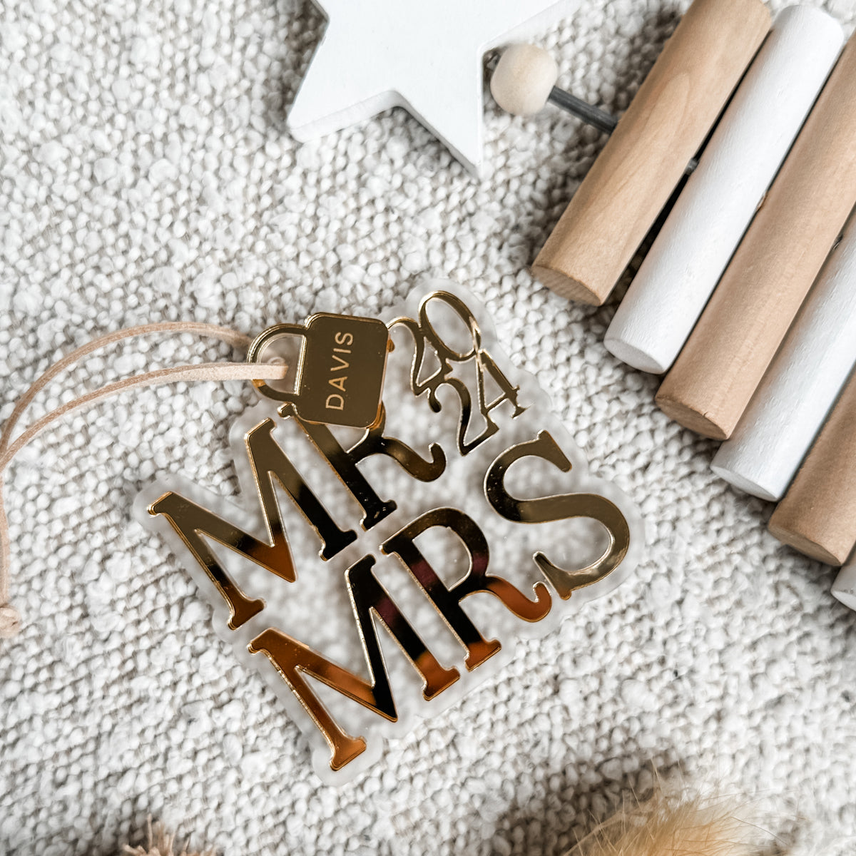 Mr & Mrs Christmas Lock Personalised Ornament