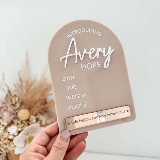 Birth Announcement Arch Plaque