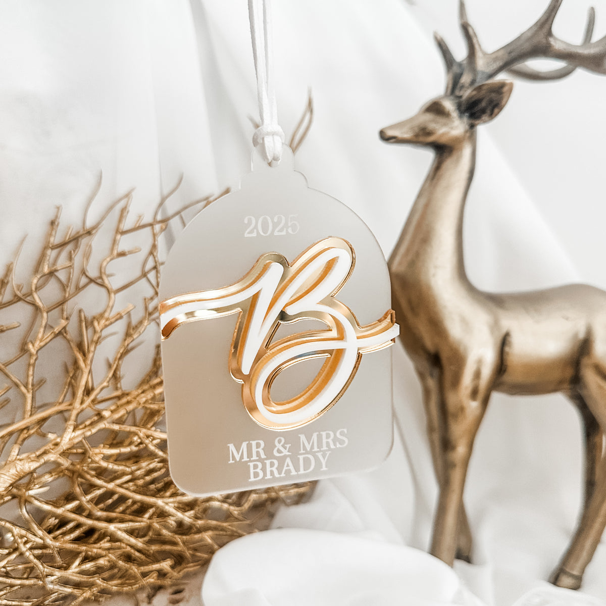 Initial Arch Frost Christmas Ornament