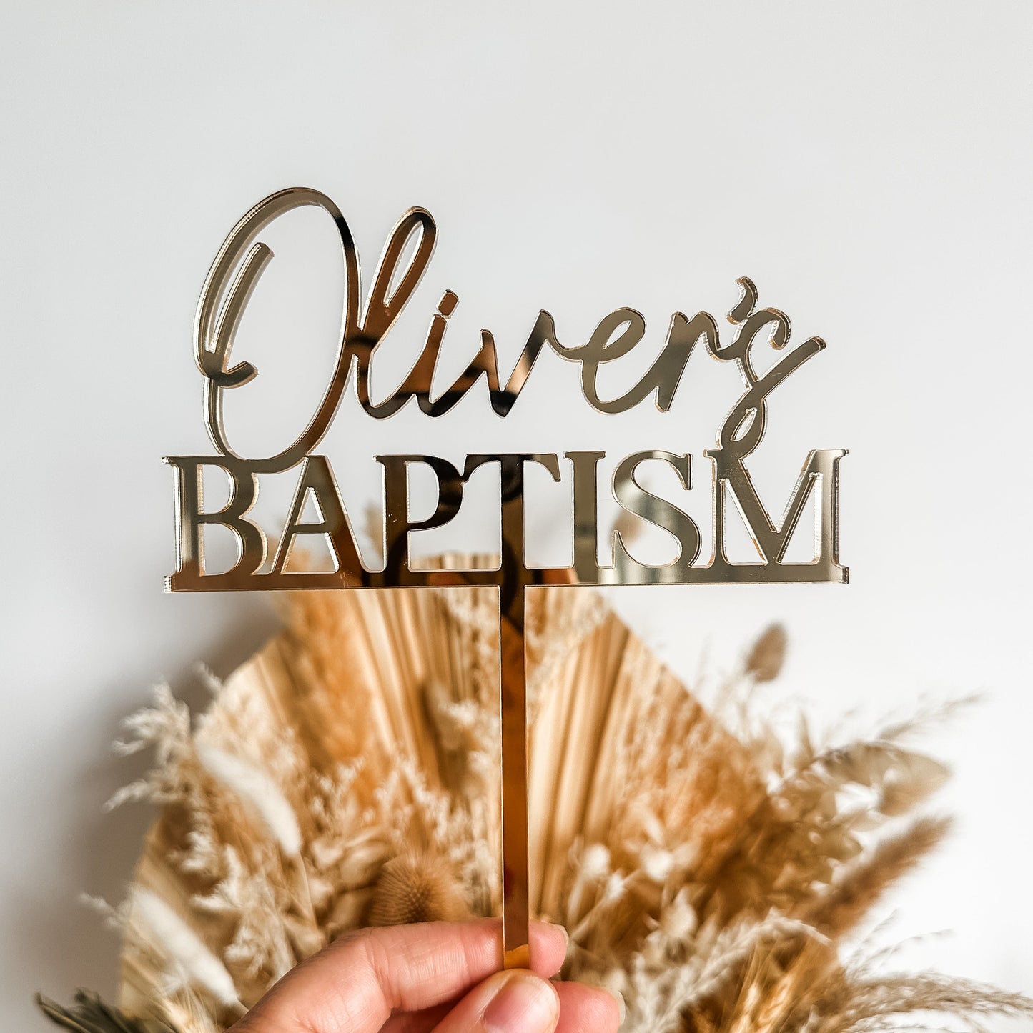 Oliver's Baptism Cake Topper