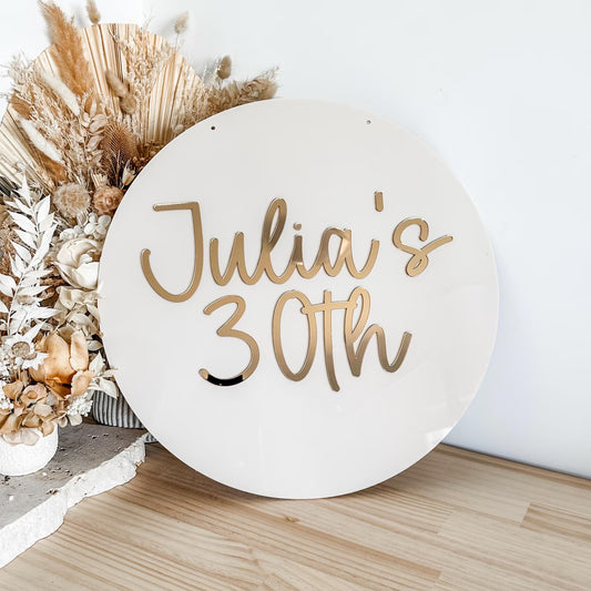 Birthday Round Acrylic Sign